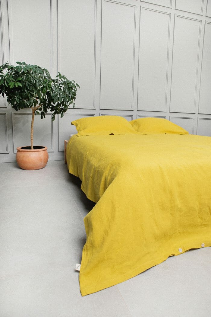 Linen bedding set "Mustard"