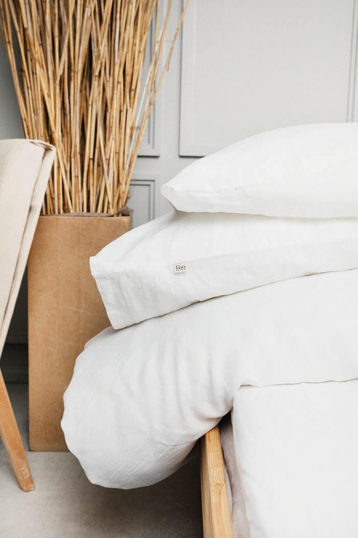 Linen bedding set "Milky white"