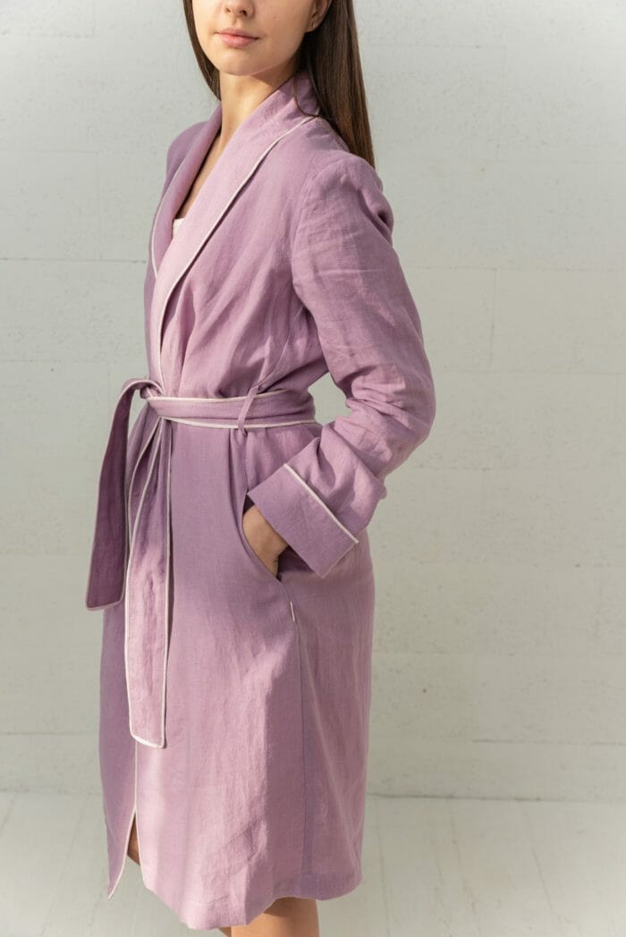Linen bathrobe "Comfort PURPLE" - Image 6