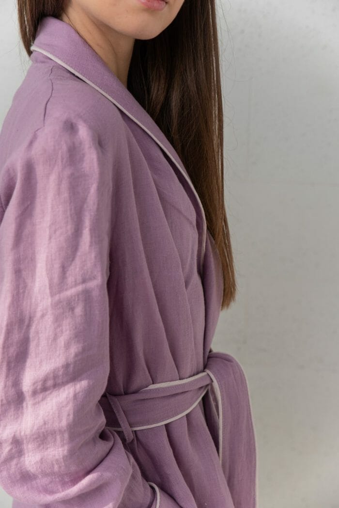 Linen bathrobe "Comfort PURPLE" - Image 9
