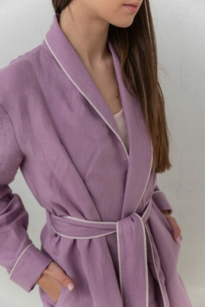 Linen bathrobe "Comfort PURPLE" - Image 10
