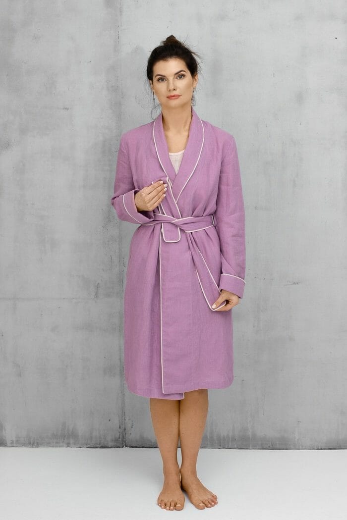 Linen bathrobe "Comfort PURPLE"