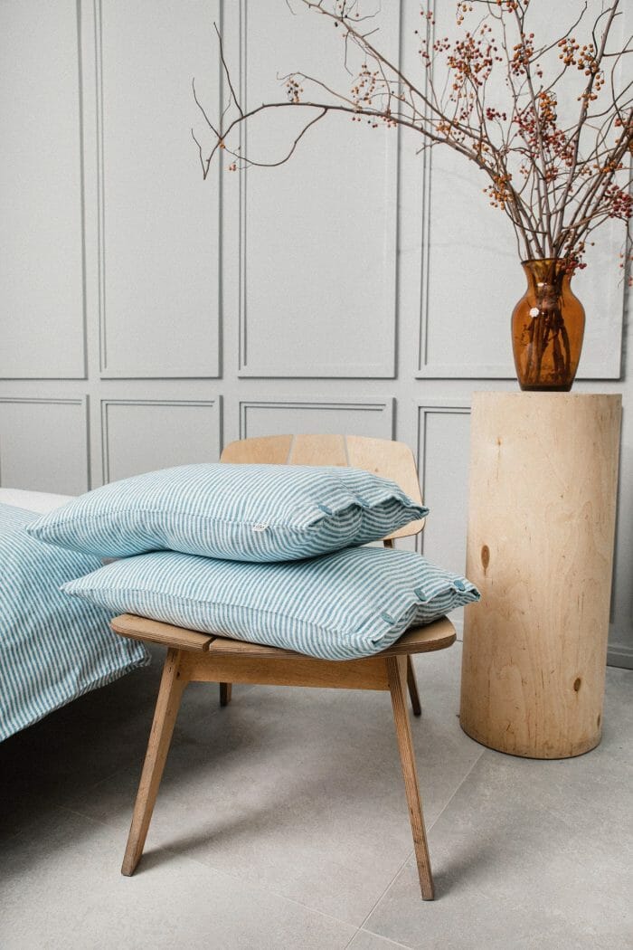 Linen pillow "Blue Stripes"