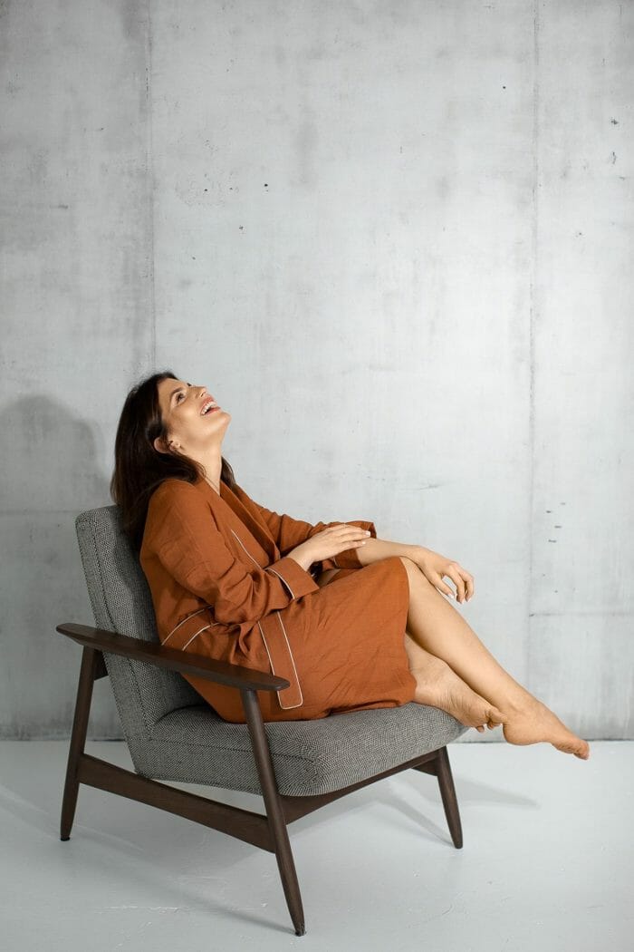 Linen bathrobe "Comfort CINAMON" - Image 3