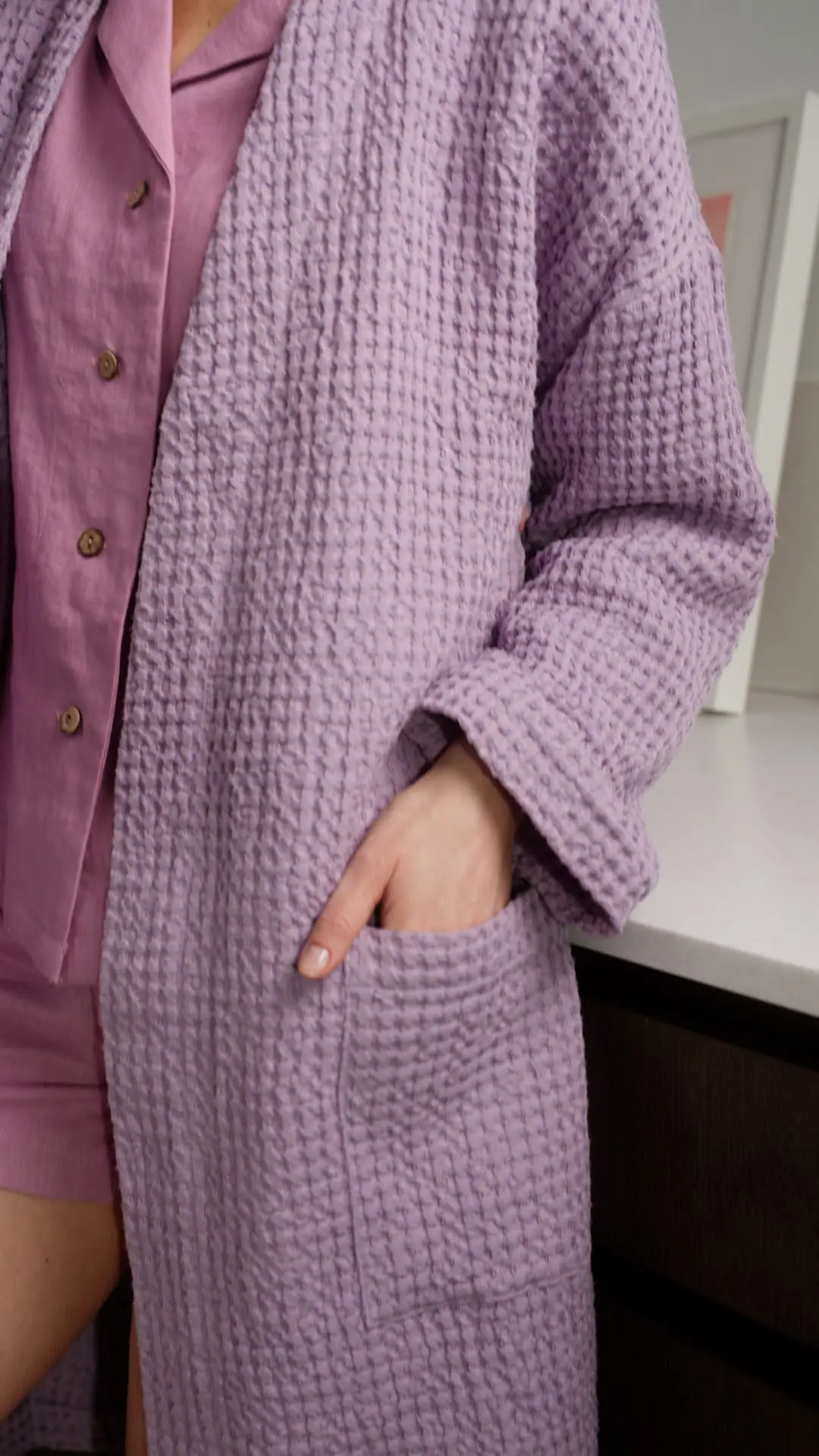 Vaflinis chalatas Purple