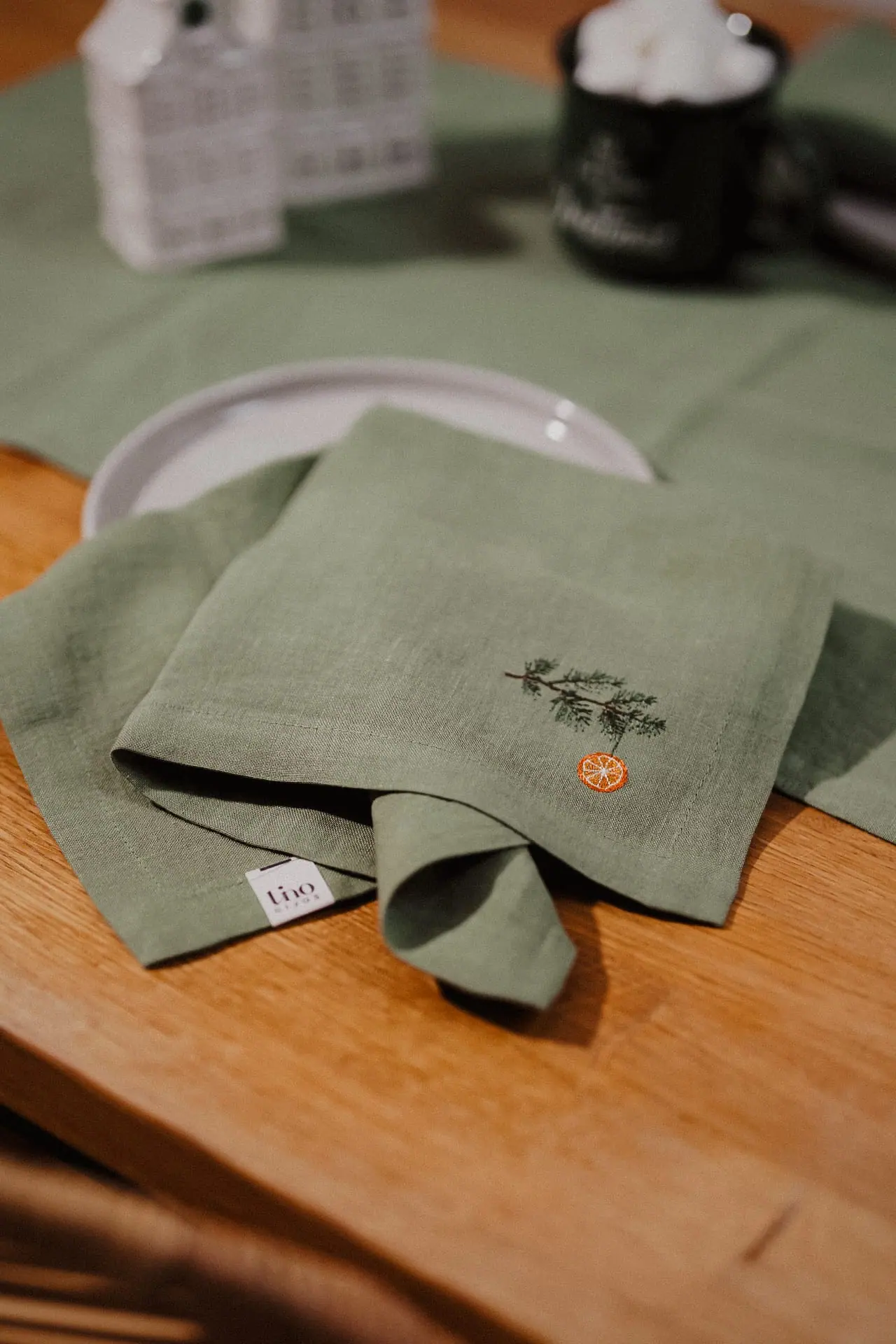 Kalėdinės lininės servetėlės