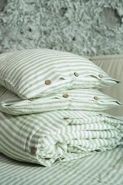 Dryžuota lininė patalynė