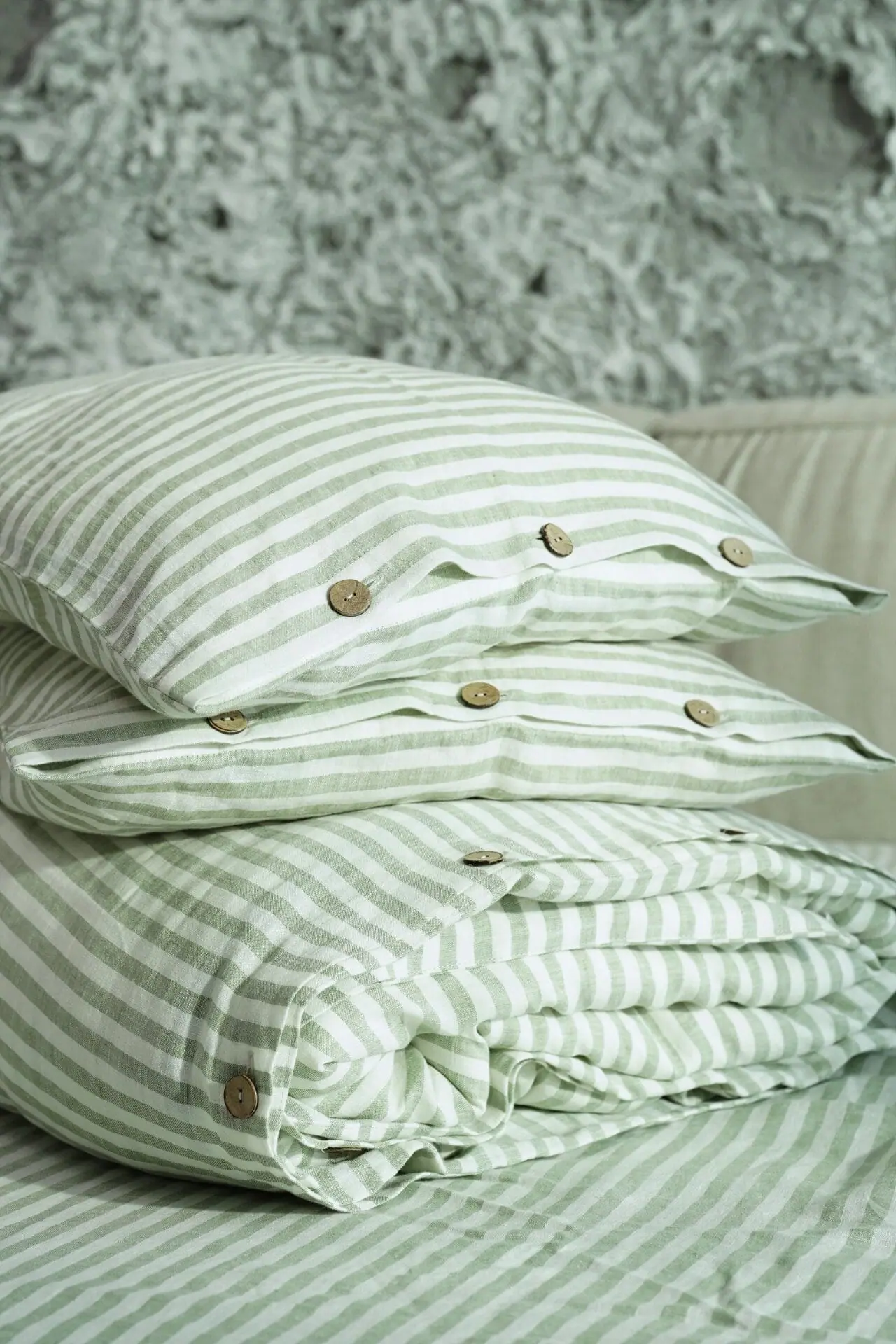 Dryžuota lininė patalynė