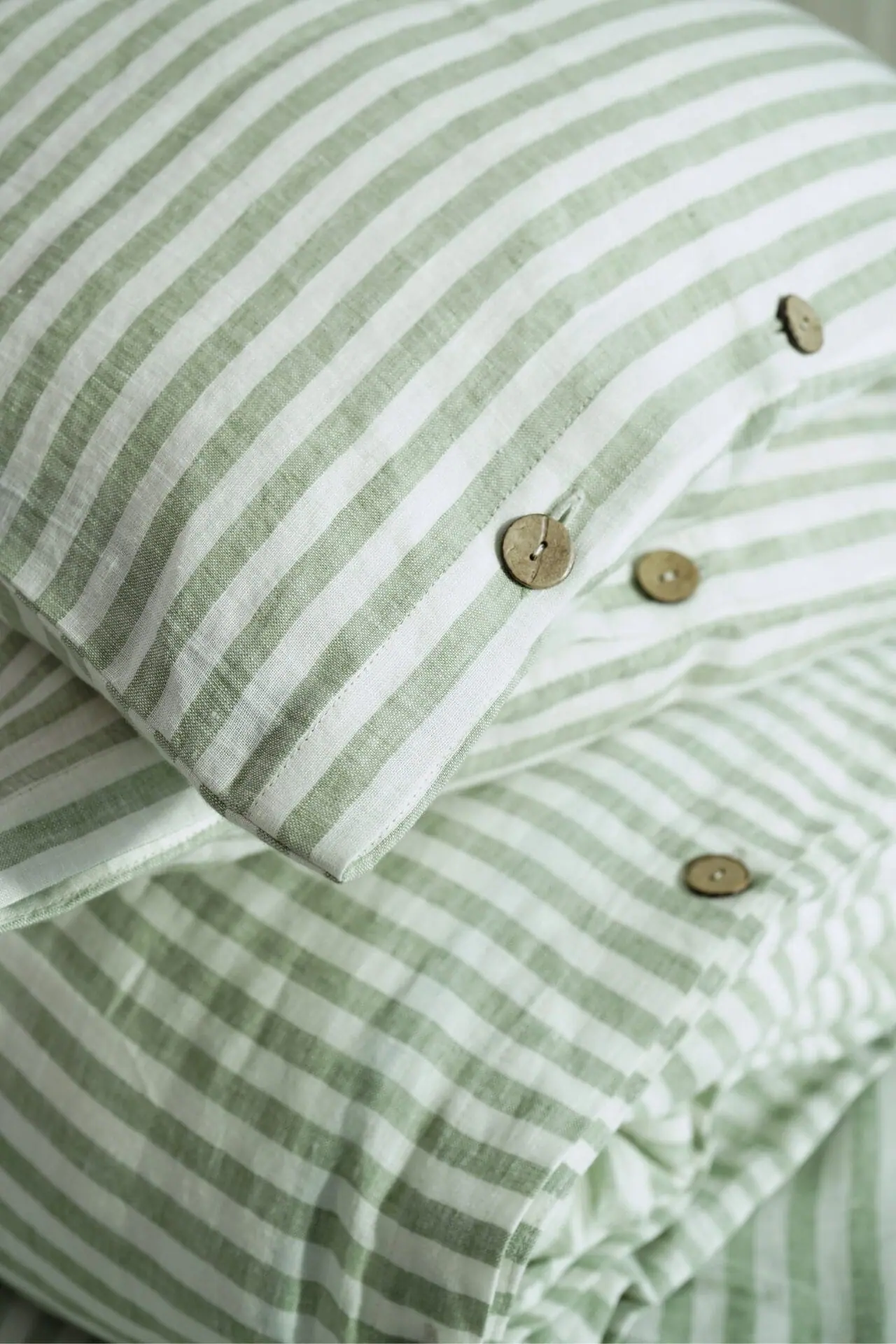 Lininis patalynės komplektas “Green stripes" - Image 6