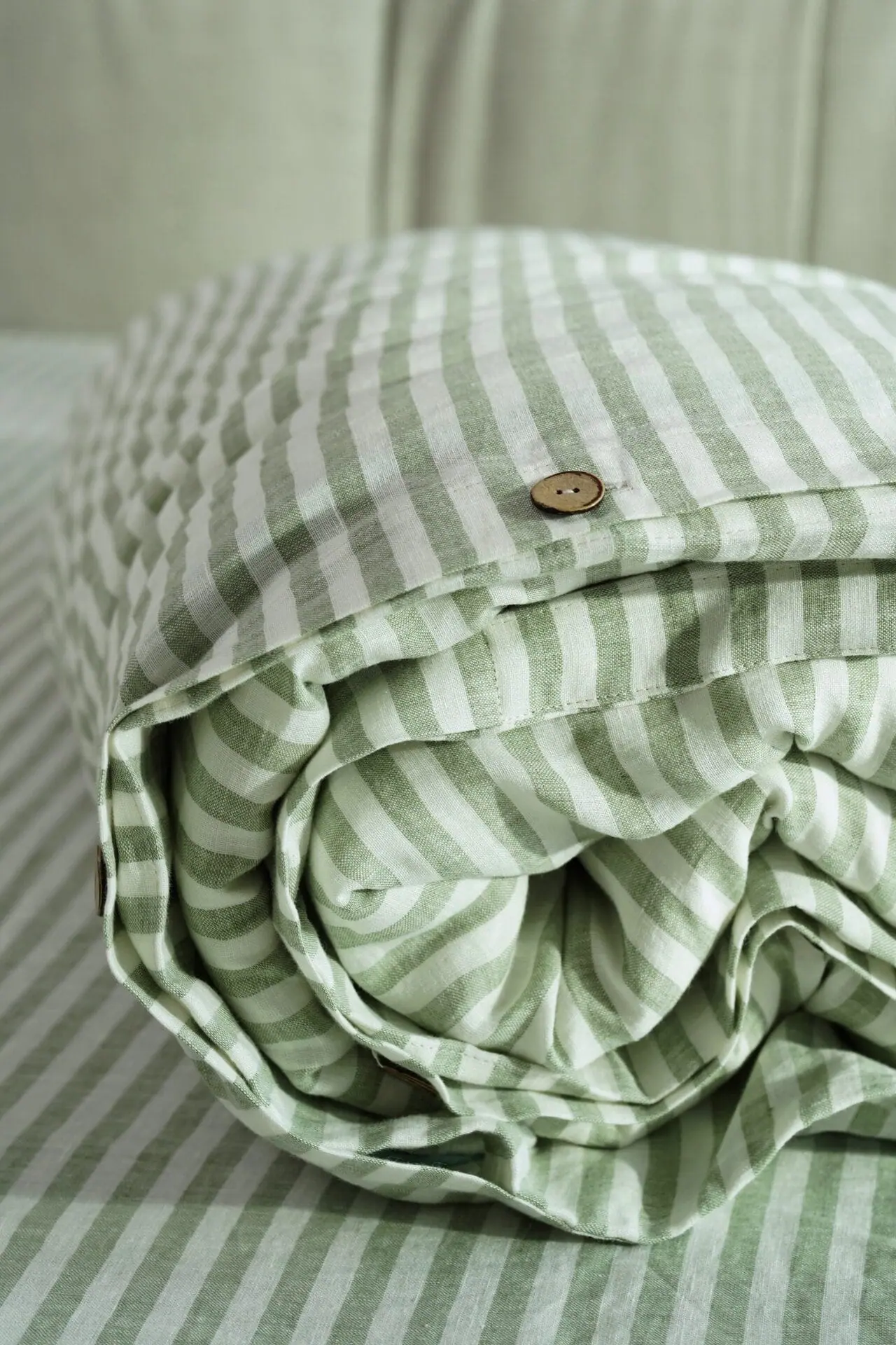 Lininis patalynės komplektas “Green stripes" - Image 4